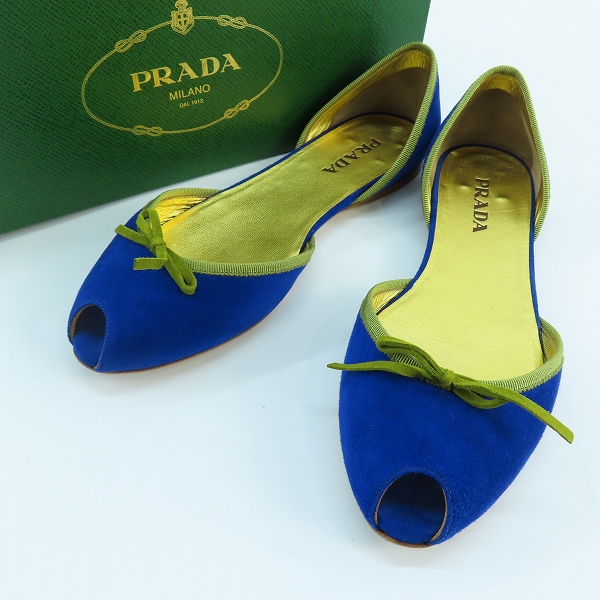 実際に弊社で買取させて頂いたPRADA/プラダ パンプス スエード ブルー/37.5