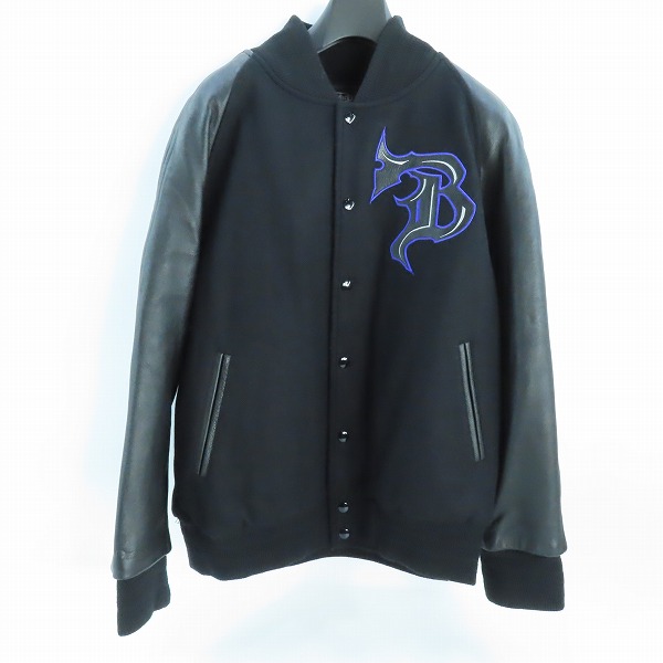 実際に弊社で買取させて頂いたDevilock×Bouncer/デビロック×バウンサー 切替 袖レザー スタジャン L