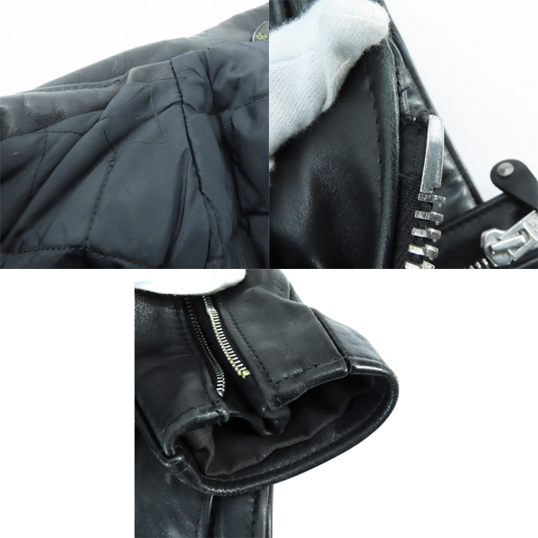 実際に弊社で買取させて頂いたSchott/ショット 613US ONE STAR/ワンスター ダブルライダースジャケット 7007/44の画像 9枚目