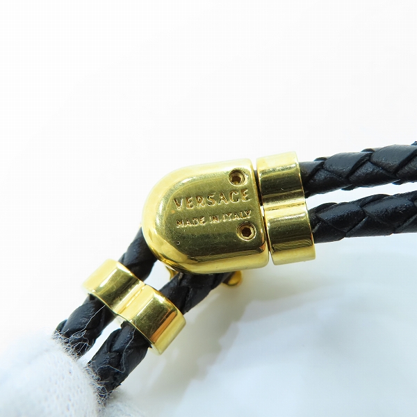 実際に弊社で買取させて頂いたVERSACE/ヴェルサーチ メデューサ ブレイド レザー ブレスレットの画像 6枚目