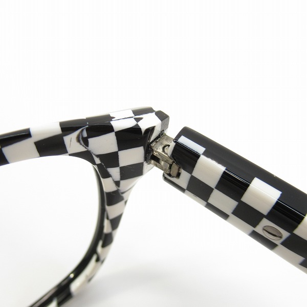 実際に弊社で買取させて頂いたalain mikli/アランミクリ 眼鏡/メガネフレーム チェック柄 A03006 B09Hの画像 7枚目