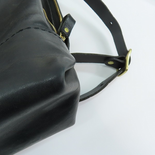 実際に弊社で買取させて頂いたHERZ/ヘルツ Organ レザー リュックサック ブラックの画像 6枚目
