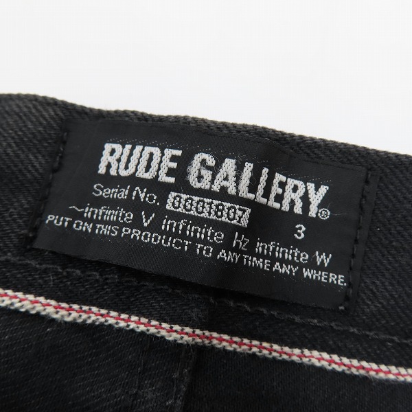 実際に弊社で買取させて頂いたRUDE GALLERY/ルードギャラリー ブラック デニムパンツ LOT8003 /W30 L32の画像 4枚目