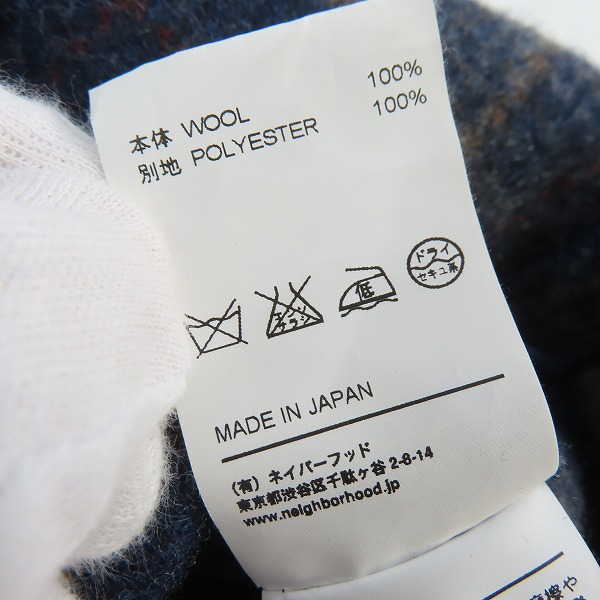 実際に弊社で買取させて頂いたNEIGHBORHOOD/ネイバーフッド MAKAVELI / W-SHIRT.LS チェックウール シャツ 152UCNH-SHM01/Mの画像 4枚目