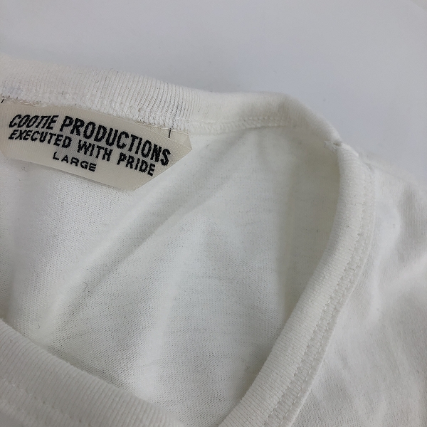 実際に弊社で買取させて頂いたCOOTIE PRODUCTIONS/クーティープロダクションズ ワンポイントロゴ オーバーサイズ 長袖Tシャツ ホワイト/Lの画像 5枚目