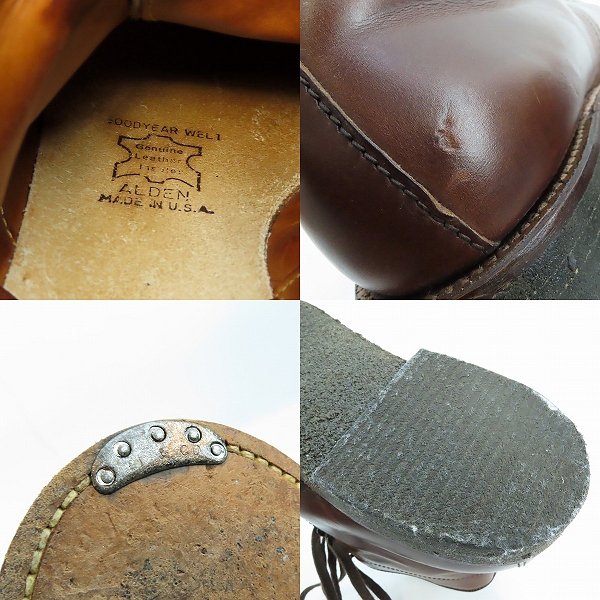 実際に弊社で買取させて頂いたALDEN/オールデン クロムエクセル タンカーブーツ 純正シューツリー付き 45407H/9.5の画像 7枚目