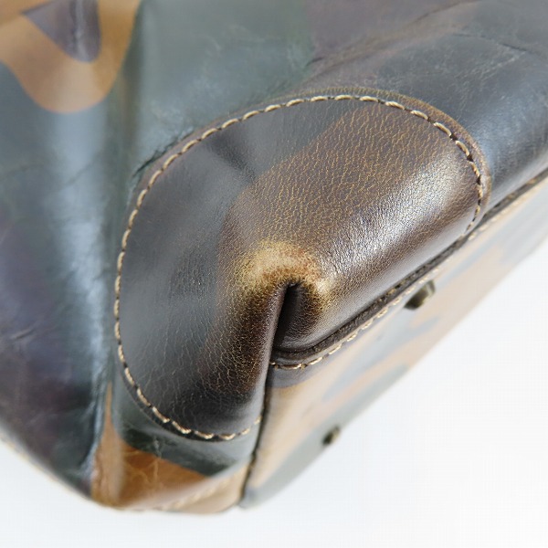 実際に弊社で買取させて頂いたaniary/アニアリ カモフラ柄/迷彩柄 レザー トートバッグの画像 6枚目