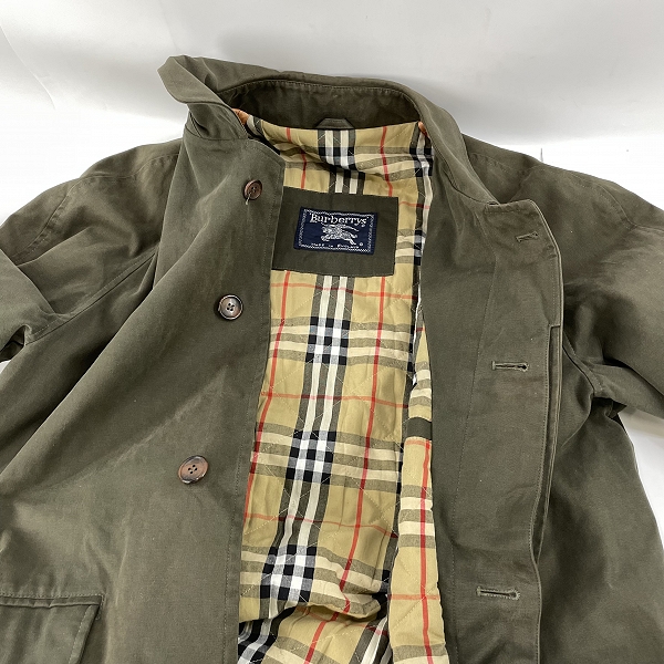 実際に弊社で買取させて頂いたBURBERRYS/バーバリーズ コットン地 裏地チェック柄 ステンカラー コート/Sの画像 5枚目