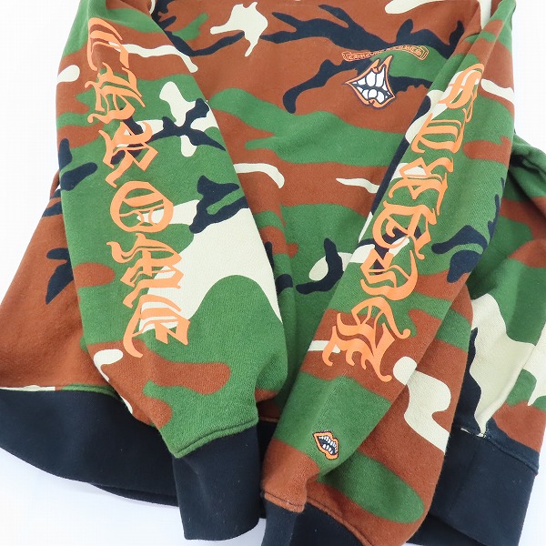 実際に弊社で買取させて頂いた【JPタグ】CHROME HEARTS×MATTY BOY/クロムハーツ×マッティボーイ 22SS PPO Caution Crewneck スウェットトレーナー XLの画像 8枚目