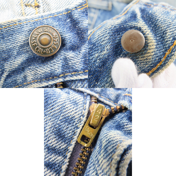 実際に弊社で買取させて頂いたLEVIS/リーバイス 70s ヴィンテージ 刻印8 TALON42ジップ/スモールe デニムパンツ 505-0217 W38/L30の画像 6枚目