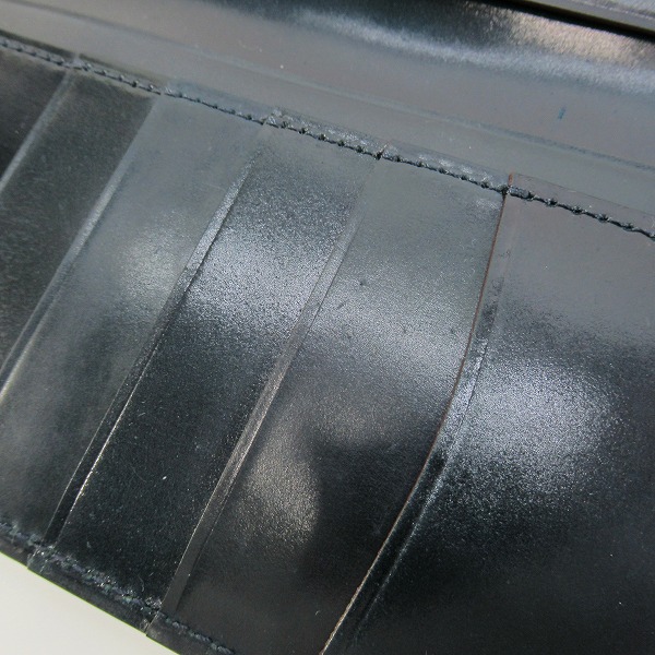 実際に弊社で買取させて頂いたGANZO/ガンゾ 馬革 SHELL CORDOVAN 2/シェルコードバン2 マチ無し長財布 67127の画像 7枚目