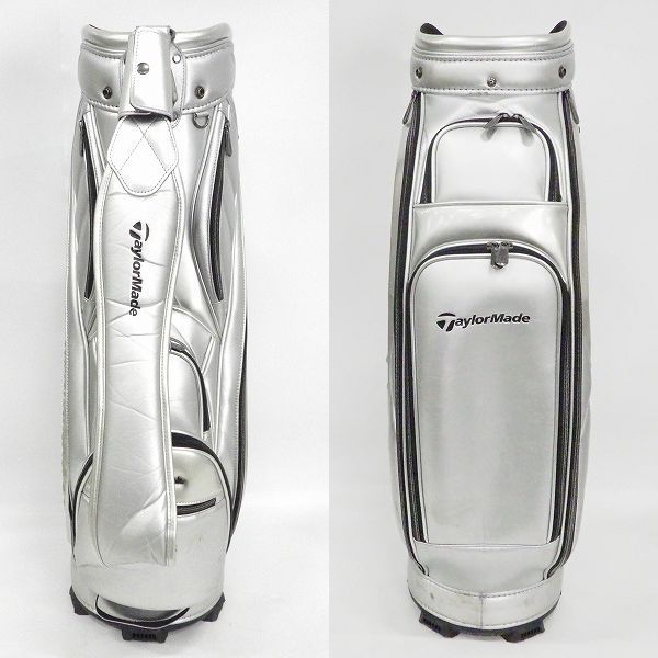実際に弊社で買取させて頂いたTaylorMade/テーラーメイド TB647 プレミアムクラシック 9.5型 5分割キャディバッグ シルバーの画像 2枚目
