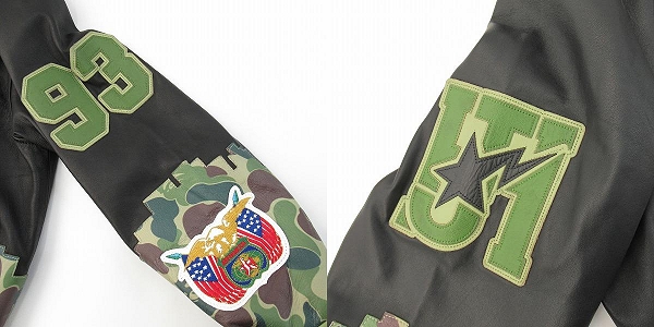 実際に弊社で買取させて頂いたA BATHING APE/アベイシングエイプ JEFF HAMILTON ABC CAMOMULTI LOGO LEATHER JACKET/レザージャケット/Sの画像 8枚目