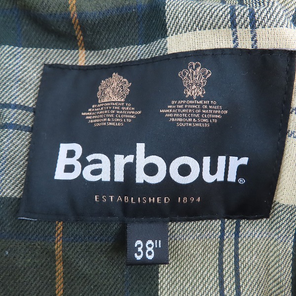 実際に弊社で買取させて頂いたBarbour/バブアー TRANSPORT/トランスポート ワックスコットンショートブルゾン 242MWX1678/38の画像 2枚目