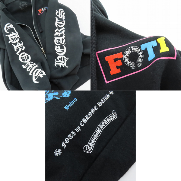 実際に弊社で買取させて頂いたCHROME HEARTS/クロムハーツ カラフル FOTI ジップアップパーカー Sの画像 8枚目