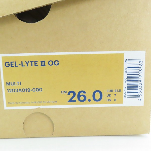 実際に弊社で買取させて頂いたasics × ATMOS/アシックス × アトモス GEL LYTE 3/ゲルライト3 ショーン ウェザースプーン 1203A019-000 /26の画像 9枚目