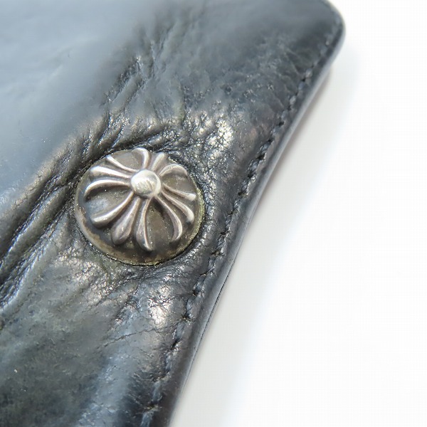 実際に弊社で買取させて頂いたCHROME HEARTS/クロムハーツ 1SNAP CROSS BALL BUTTON WALLET 1スナップ クロスボール ボタン ウォレット 二つ折り財布の画像 9枚目