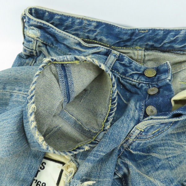 実際に弊社で買取させて頂いたHYSTERIC GLAMOUR/ヒステリックグラマー DEVIL'S NIGHT クラッシュ加工 デニムパンツ 4AP-1912 /30の画像 5枚目