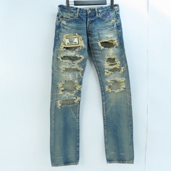 実際に弊社で買取させて頂いたHYSTERIC GLAMOUR/ヒステリックグラマー DEVIL'S NIGHT クラッシュ加工 デニムパンツ 4AP-1912 /30