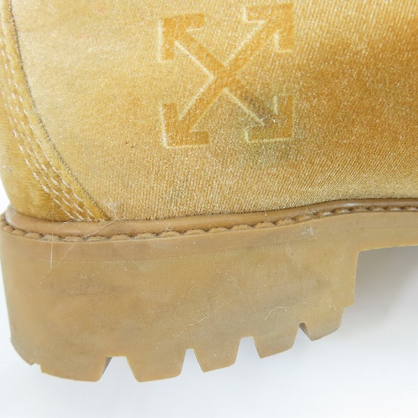 実際に弊社で買取させて頂いたTimberland×OFF-WHITE/ティンバーランド×オフホワイト ベロア 6インチ ブーツ A1Q8L/8の画像 7枚目