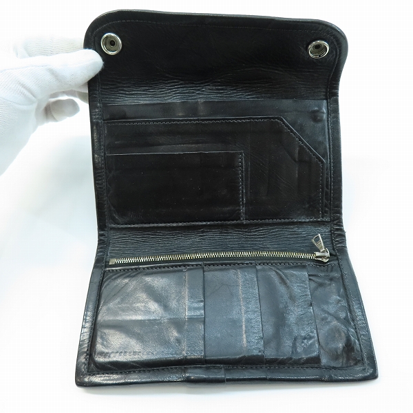 実際に弊社で買取させて頂いたTRAVIS WALKER/トラヴィスワーカー スカルパッチ  スティングレイ レザー ウォレット 長財布 w/ウォレットリング の画像 3枚目
