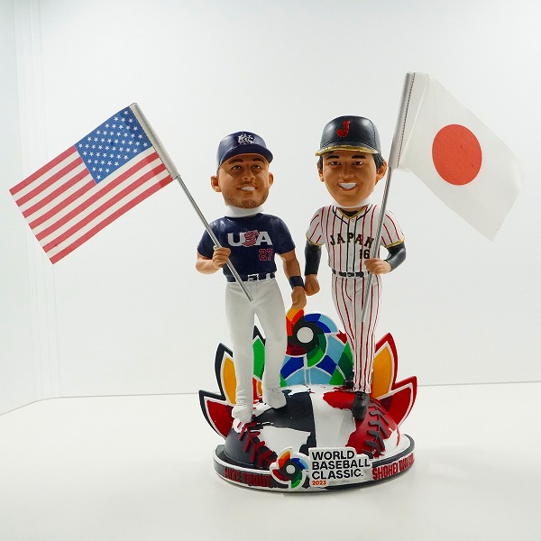 実際に弊社で買取させて頂いたFOCO/フォコ PLAYER BOBBLE ボブルヘッド  WBC 2023 大谷翔平/マイク・トラウト 首振り フィギュアの画像 5枚目
