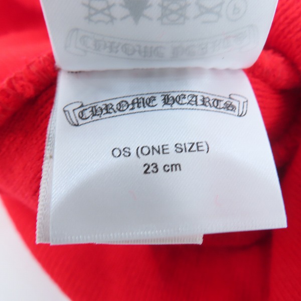 実際に弊社で買取させて頂いたCHROME HEARTS/クロムハーツ CHプラス ワッチキャップ/ビーニー/ニット帽 レッドの画像 5枚目