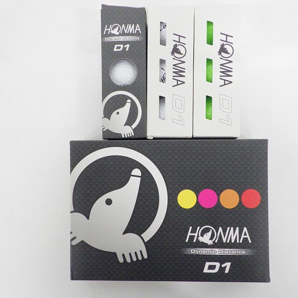 実際に弊社で買取させて頂いた【未使用】HONMA/ホンマ D1 DYNAMIC DISTANCE ゴルフボール マルチカラー他 7スリーブ/計21個の画像 5枚目