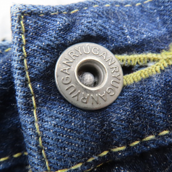 実際に弊社で買取させて頂いたGANRYU/ガンリュウ 15AW セルビッジ サルエルデニムパンツ インディゴ EP-P001 Sの画像 6枚目