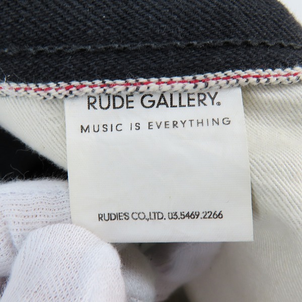 実際に弊社で買取させて頂いたRUDE GALLERY/ルードギャラリー ブラック デニムパンツ LOT8003 /W30 L32の画像 6枚目