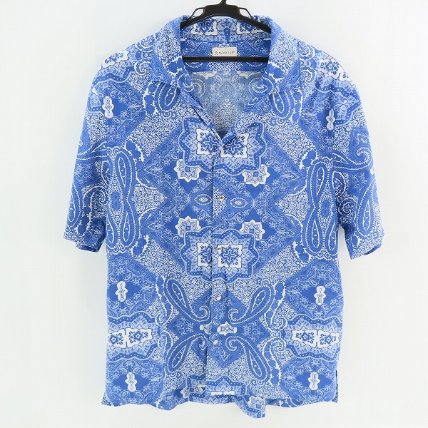 実際に弊社で買取させて頂いた【JPタグ】MONCLER/モンクレール  ペイズリー柄 半袖シャツ I20912F00003 XL