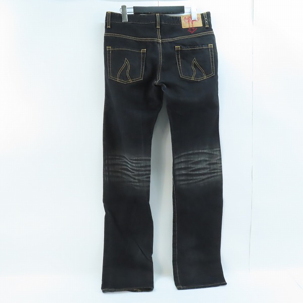 実際に弊社で買取させて頂いたRoen Jeans×BOBSON/ロエン×ボブソン スカルスタッズ ダメージ加工 デニムパンツ 32の画像 1枚目
