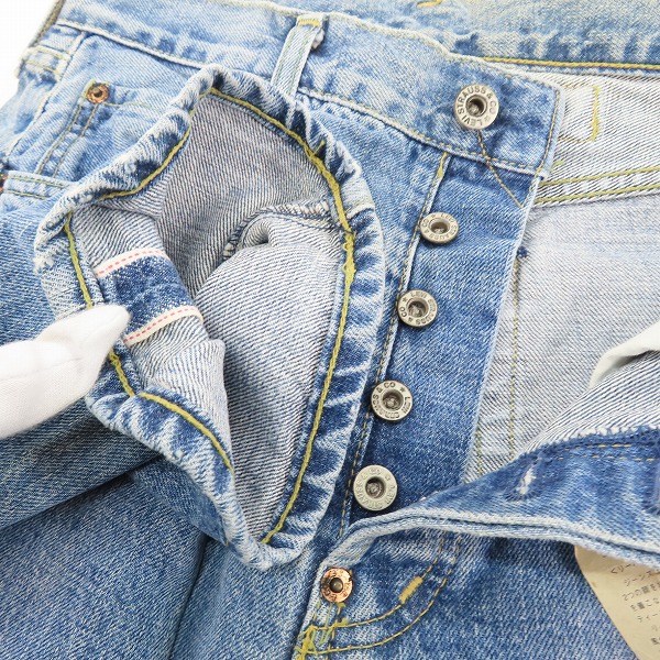 実際に弊社で買取させて頂いたLEVIS/リーバイス 702-XX  30'S復刻 刻印J22 デニムパンツ/ジーンズ W31L36の画像 2枚目