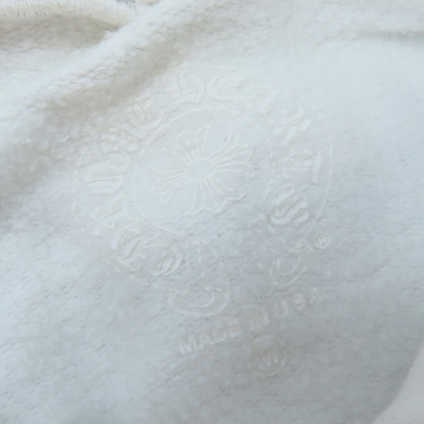 実際に弊社で買取させて頂いた【JPタグ】CHROME HEARTS/クロムハーツ ホースシュープリント プルオーバー パーカー ホワイト Mの画像 2枚目