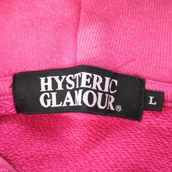 実際に弊社で買取させて頂いたHYSTERIC GLAMOUR/ヒステリックグラマー ヒスガール プリント ジップアップパーカー ピンク 0204CF06/Lの画像 3枚目