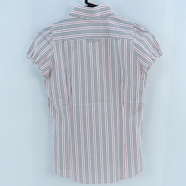 実際に弊社で買取させて頂いた【未使用】BURBERRY BLUE LABEL/バーバリーブルーレーベル ストライプ 半袖シャツ FE550-103-12/38の画像 1枚目