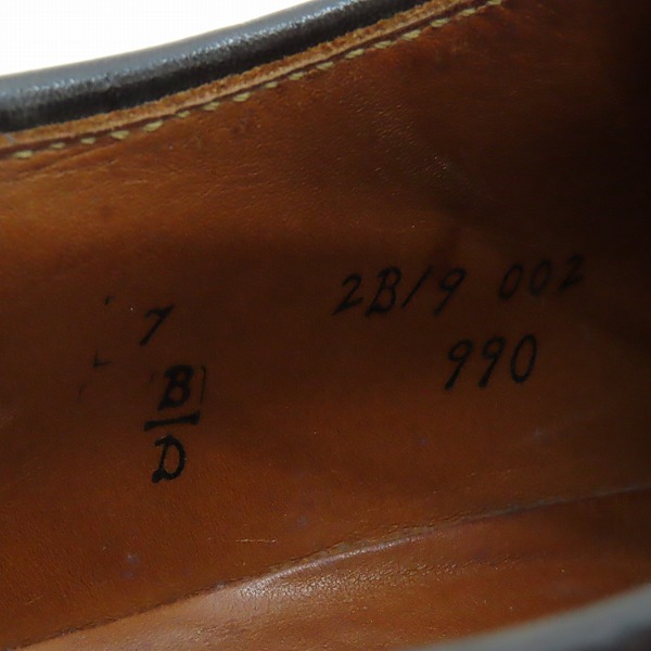 実際に弊社で買取させて頂いたALDEN/オールデン SHELL CORDOVAN LEATHER/シェルコードバンレザー プレーントゥ シューズ 990/7Dの画像 5枚目