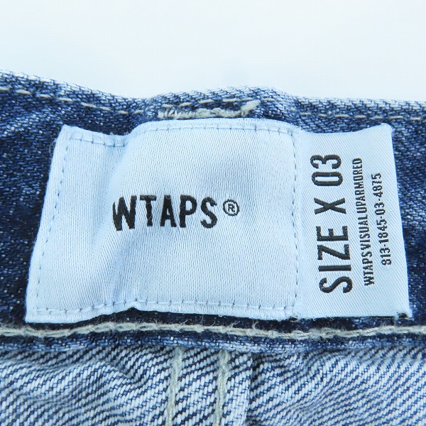 実際に弊社で買取させて頂いたWTAPS/ダブルタップス 19SS BAGGY WASHED/TROUSERS.COTTON.DENIM/バギー デニムパンツ/ジーンズ 191TQDT-PTM01/03の画像 2枚目