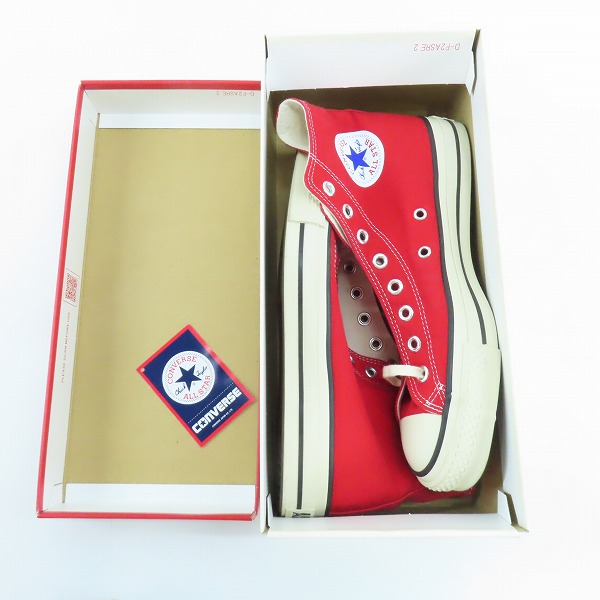 実際に弊社で買取させて頂いたCONVERSE/コンバース CANVAS ALL STAR J HI レッド スニーカー/8の画像 8枚目