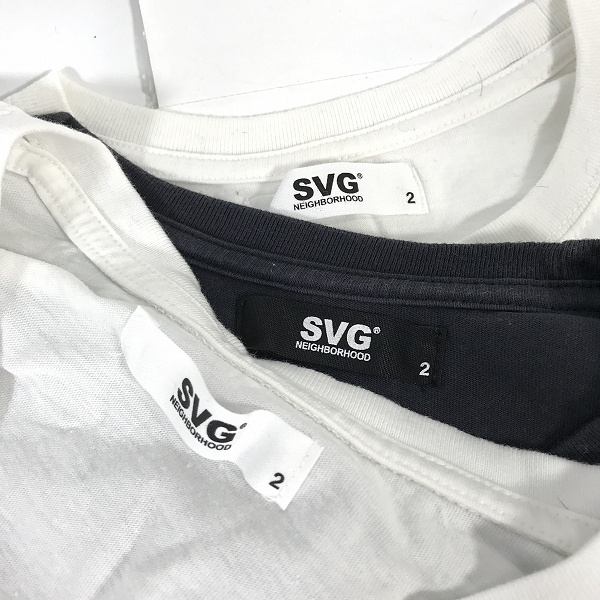 実際に弊社で買取させて頂いた【おまとめ】SVG ARCHIVES BY NEIGHBORHOOD/ネイバーフッド Savage city Service 等 ブラック/ホワイト 半袖 プリント Tシャツの画像 2枚目