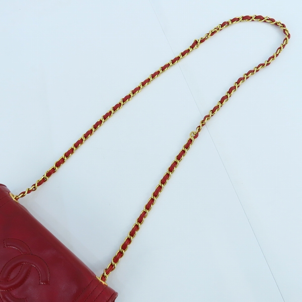 実際に弊社で買取させて頂いたCHANEL/シャネル ラムスキン ココマーク チェーンショルダーバッグの画像 3枚目
