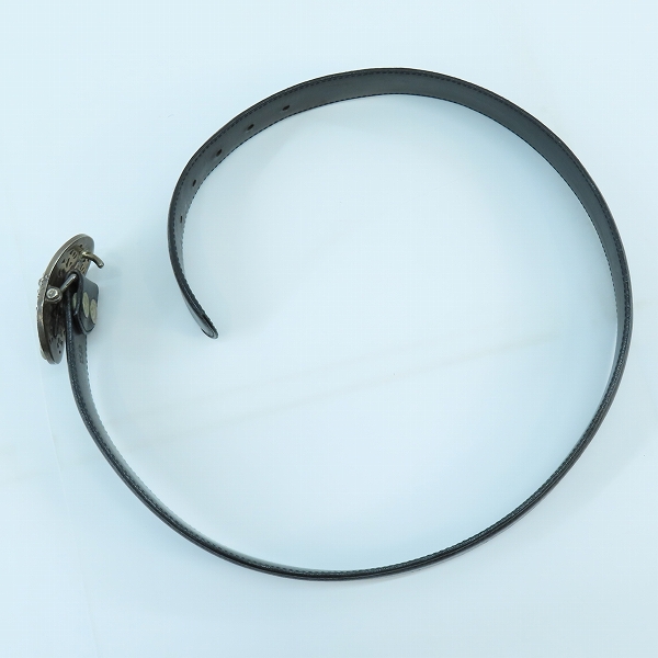 実際に弊社で買取させて頂いたCHROME HEARTS/クロムハーツ クラシックオーバルクロスバックルベルト 32の画像 9枚目