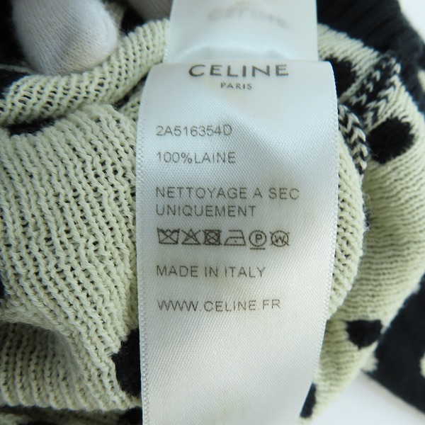 実際に弊社で買取させて頂いた【JPタグ】CELINE/セリーヌ 19SS ドット柄 ウール ニットセーター 2A516354D/XSの画像 4枚目