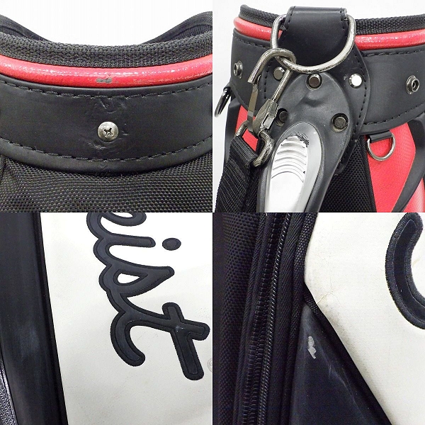 実際に弊社で買取させて頂いたTitleist/タイトリスト CB203 8.5型 6分割キャディバッグ ブラックｘホワイトｘレッドの画像 4枚目