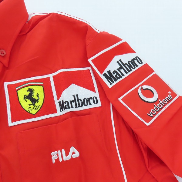 実際に弊社で買取させて頂いた【未使用】FILA/フィラ Ferrari/フェラーリ 刺繍/ワッペン 半袖シャツ Mの画像 6枚目