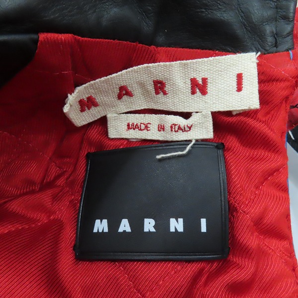 実際に弊社で買取させて頂いたMARNI/マルニ マルチカラー レザージャケット/46の画像 3枚目