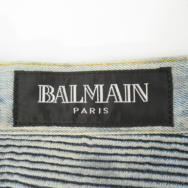 実際に弊社で買取させて頂いたBALMAIN/バルマン バイカーデニムパンツ ブルー/28の画像 2枚目