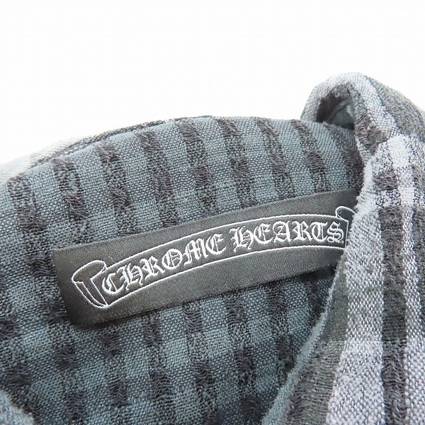実際に弊社で買取させて頂いた【JPタグ】Chrome Hearts/クロムハーツ WESTN/ウエスタン ファンシークロスボタン ヨーク切替ガーゼチェック長袖シャツ/Mの画像 2枚目