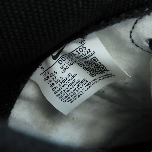 実際に弊社で買取させて頂いたNIKE/ナイキ DUNK HIGH RETRO/ダンク ハイ レトロ チャンピオンシップホワイト DD1399-105/27の画像 5枚目