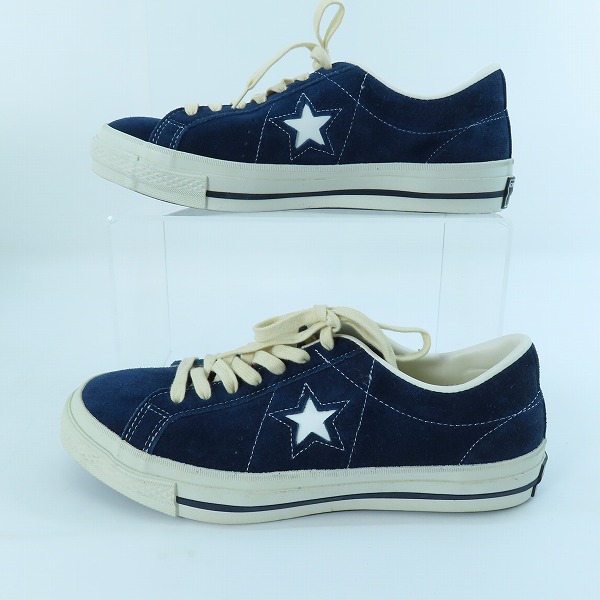 実際に弊社で買取させて頂いたCONVERSE/コンバース ONE STAR OX SUEDE NAVY ワンスター スエード ネイビー ホワイト/7.5の画像 3枚目